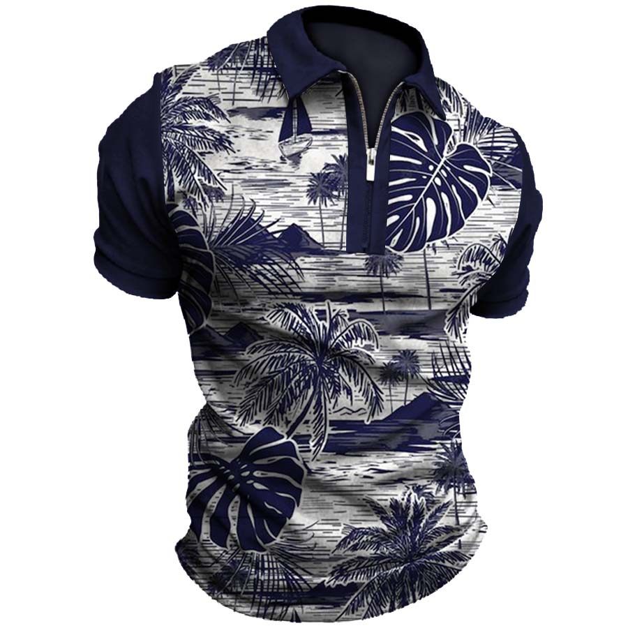 

Men's Leaf Element Vacation Style Polo Shirt