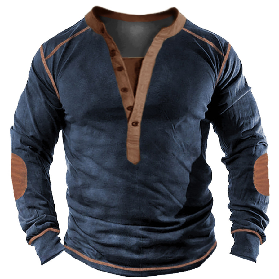 

Men's Outdoor Quick Dry Long Sleeve Henley T-Shirt