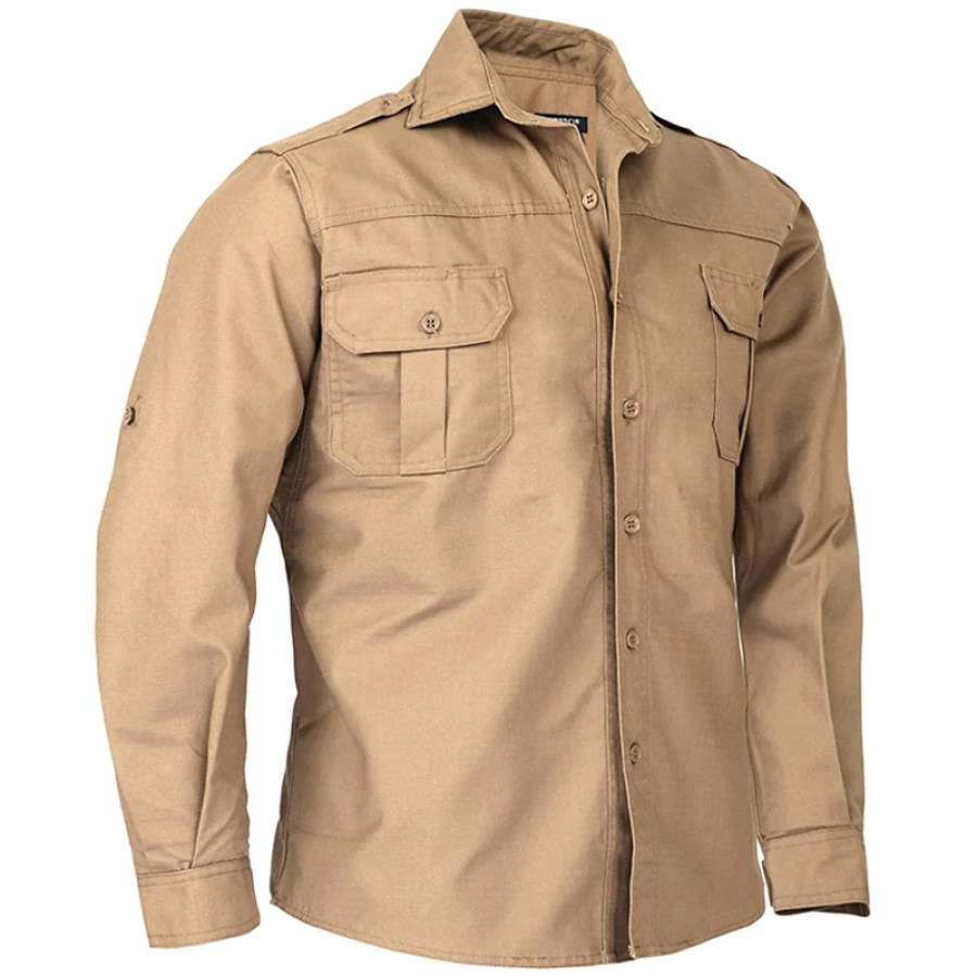 

Men's Outdoor Casual Ripstop Long Sleeve Tactical Shirt Uniform