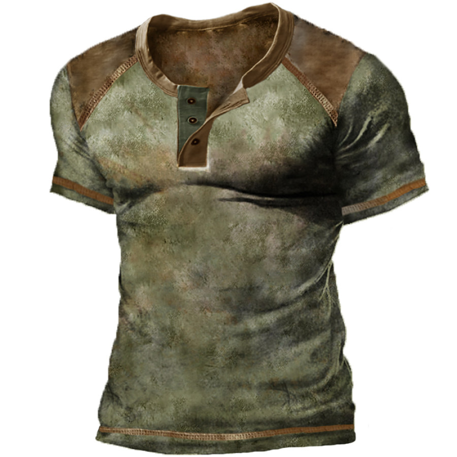 

Men's Outdoor Retro Tactical Short Sleeve Henley Shirt