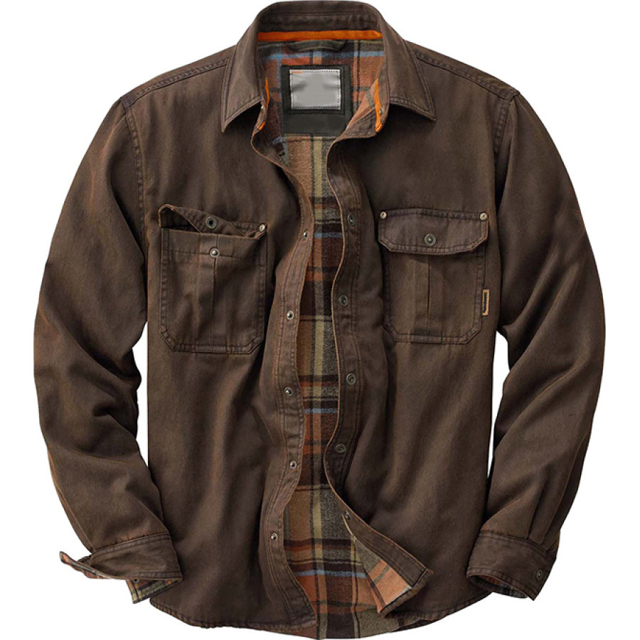 

Men's Outdoor Plaid Journeyman Motorcycle Shirt Jacket