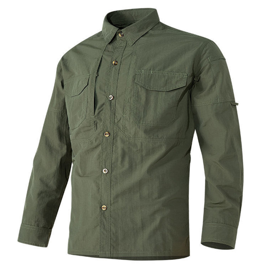 

Men's Outdoor Tactical Cargo Pocket Long Sleeve Shirt