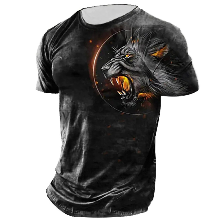 

3D Lion Print Men's T-Shirt