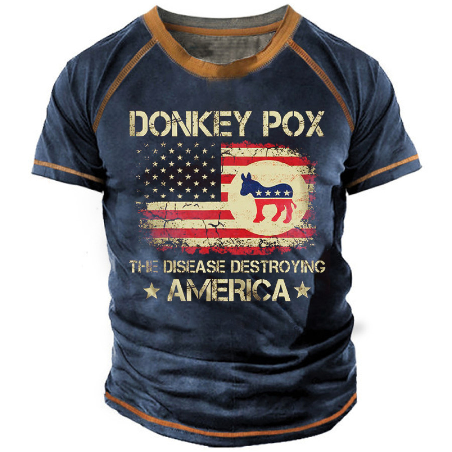 

Donkey Pox The Disease Destroying America Men's Short Sleeve T-Shirt