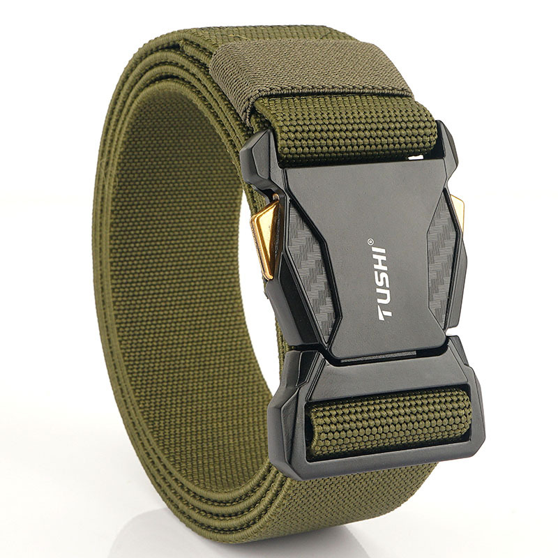 Men's Tactical Quick Release Chic Buckle Stretch Nylon Braided Belt