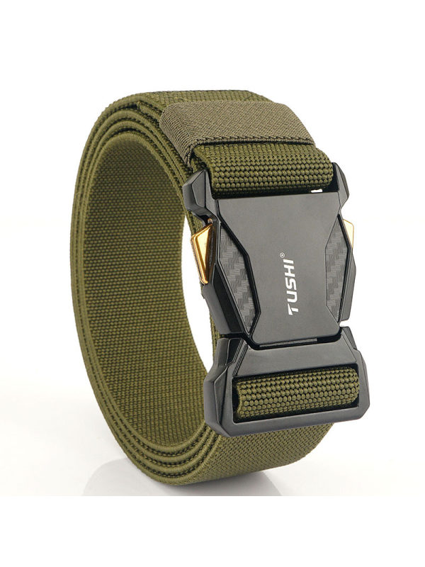 Men's Tactical Quick Release Buckle Stretch Nylon Braided Belt