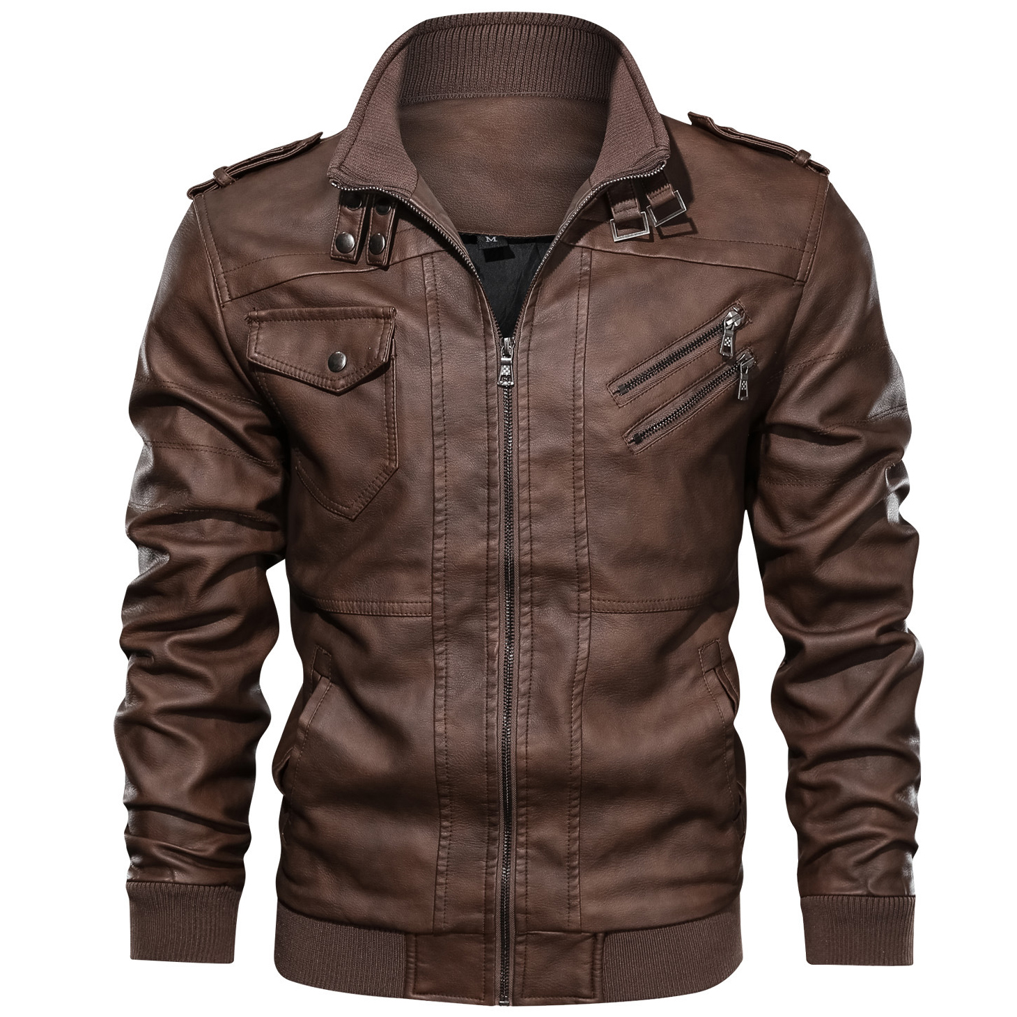 Men's Outdoor Windproof Warm Chic Casual Motorcycle Leather Jacket