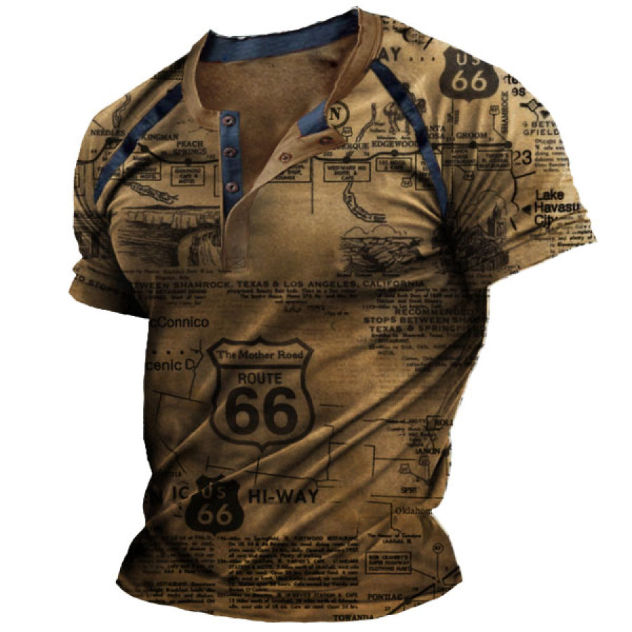 

Men's 66 Route Vintage Print Short Sleeve T-Shirt