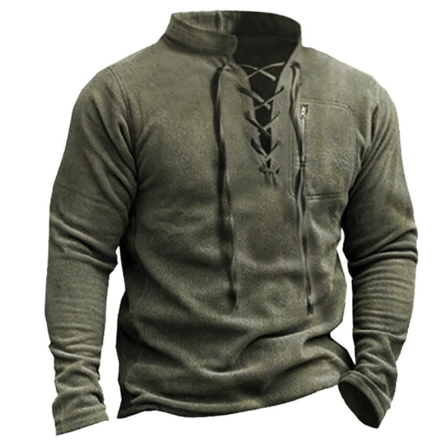 

Men's Outdoor Cross Collar Tactical Fleece Sweatshirt