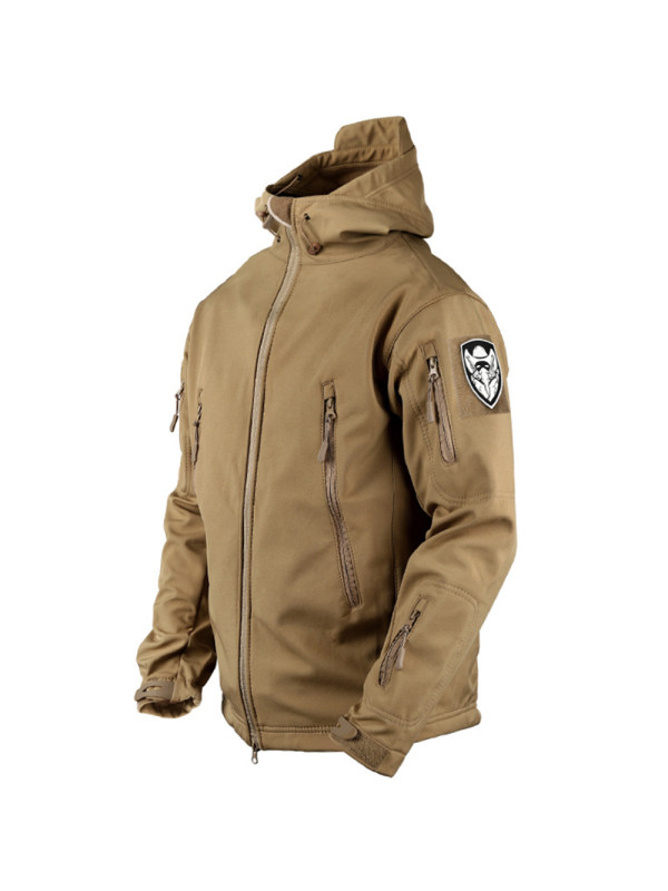 Men's Outdoor Tactical Multi-pocket Waterproof Hooded Jacket