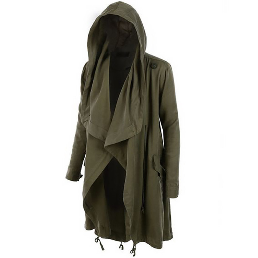 

Men's Retro Casual Loose Irregular Hooded Windbreaker Cardigan