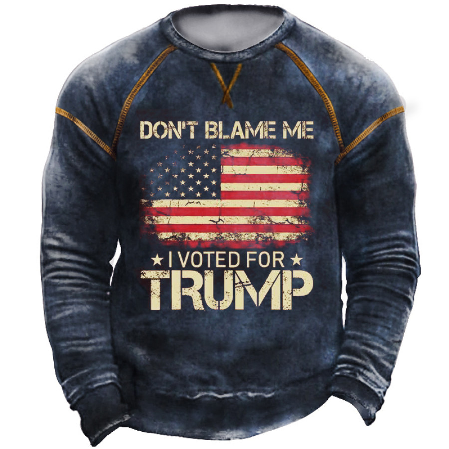 

Men's Vintage Alphabet American Flag Print Sweatshirt