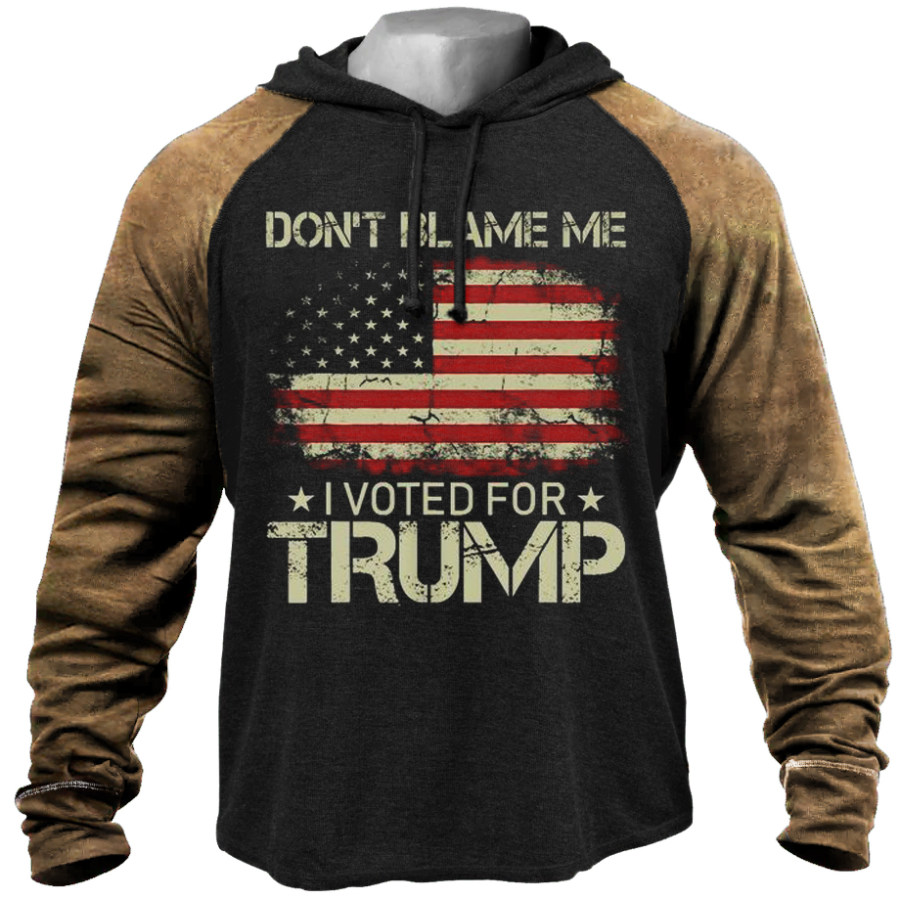 

Men's Vintage Letters American Flag Print Hoodie