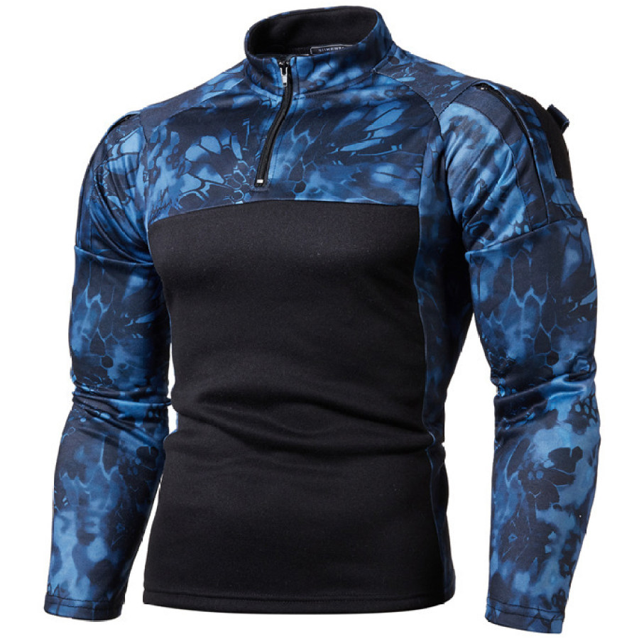 

Men's Outdoor Casual Camouflage Long Sleeve Stand Collar Sweatshirt
