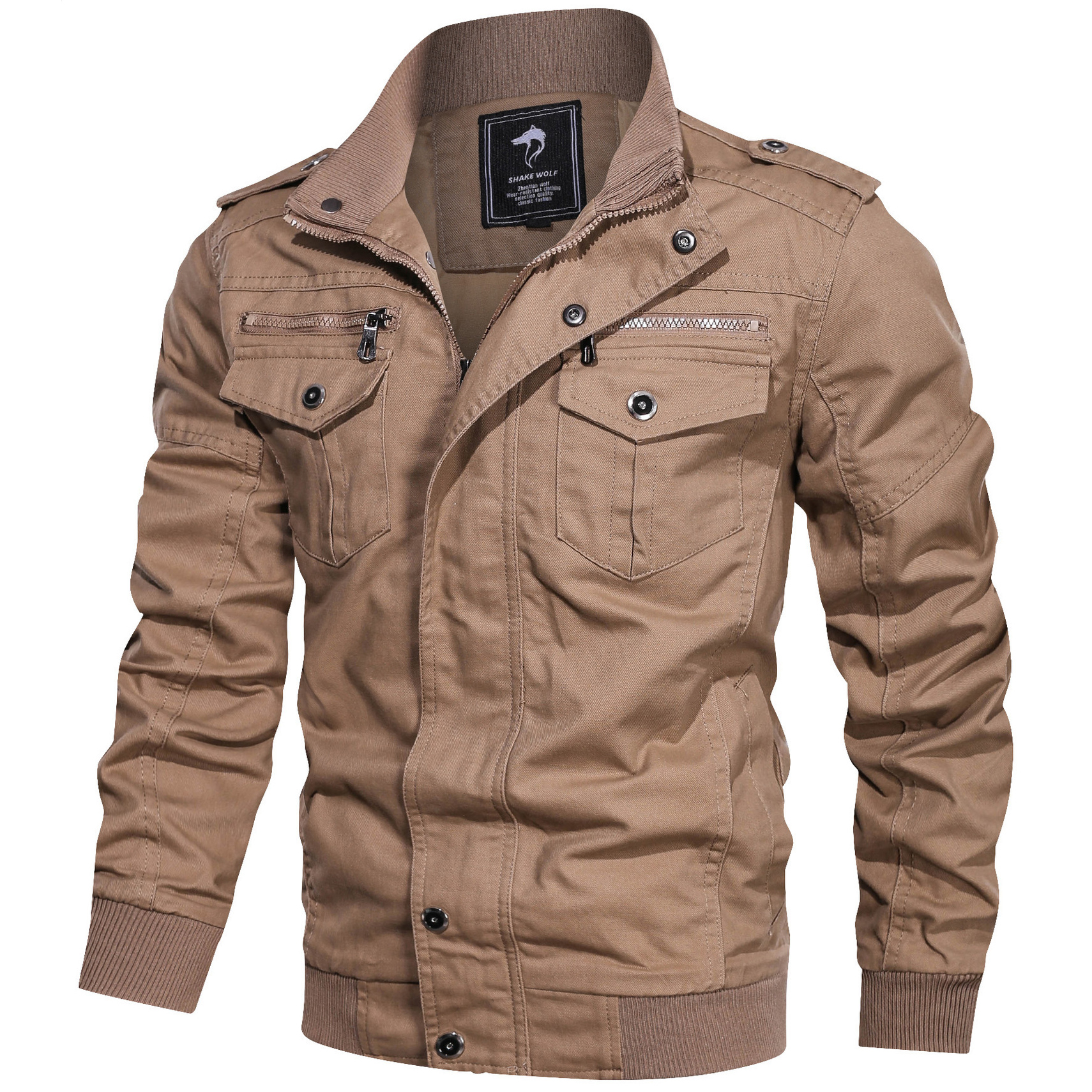 Men's Outdoor Warm Breathable Chic Multi-pocket Cotton Washed Cargo Jacket