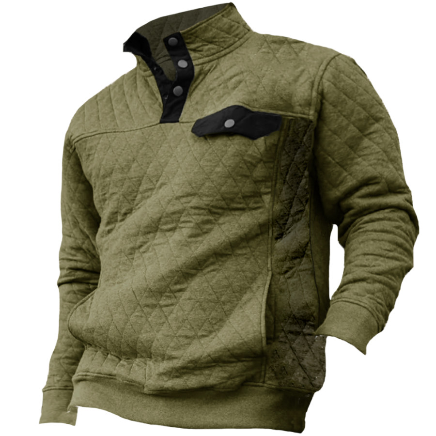 

Men's Outdoor Warm Quilted Pullover