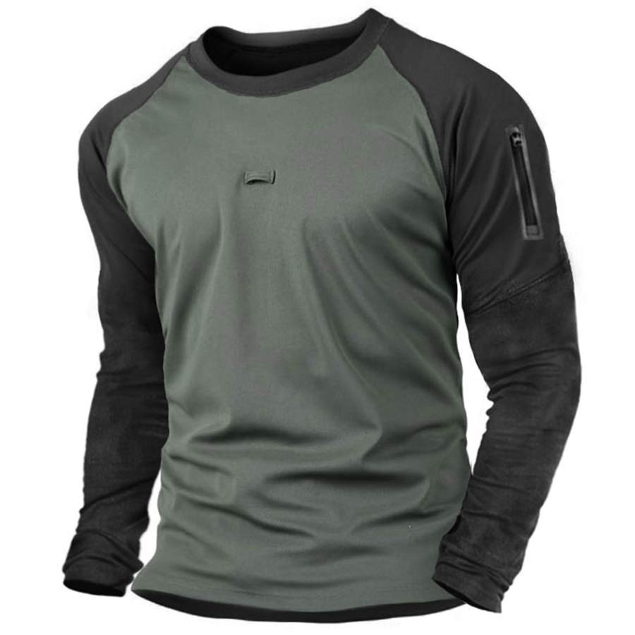 

Men's Outdoor Tactical Zip Raglan Long Sleeve T-Shirt