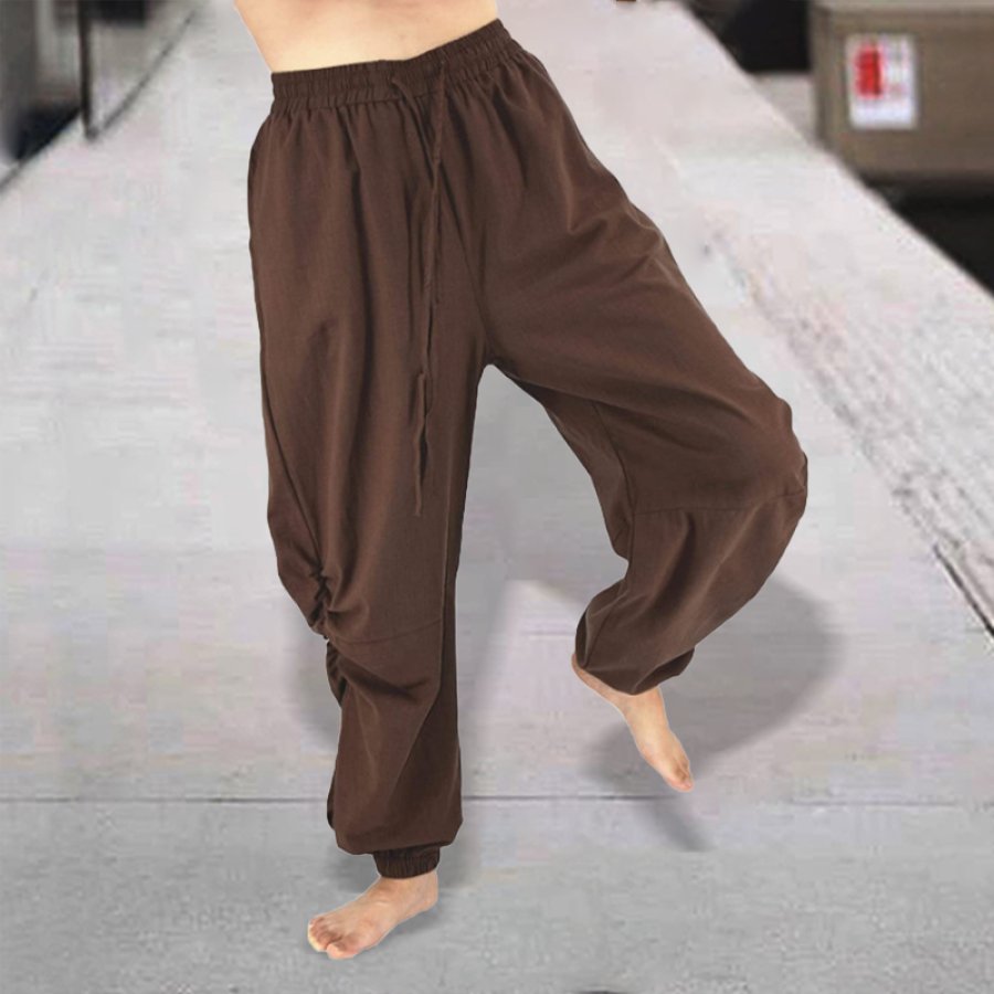 

Men's Casual Plain Cotton Linen Trousers