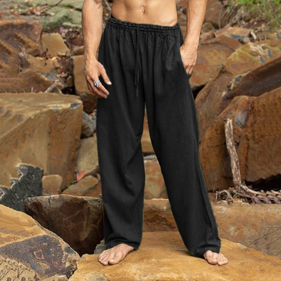 

Men's Casual Cotton Linen Holiday Trousers