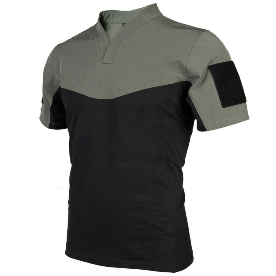 

Men's Outdoor Splicing V-Neck Tactical Short Sleeve T-Shirt