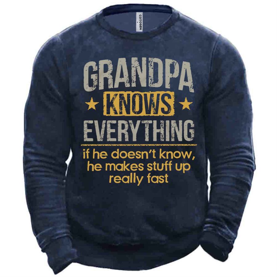 

Men's Grandpa Knows Everything Print Sweatshirt