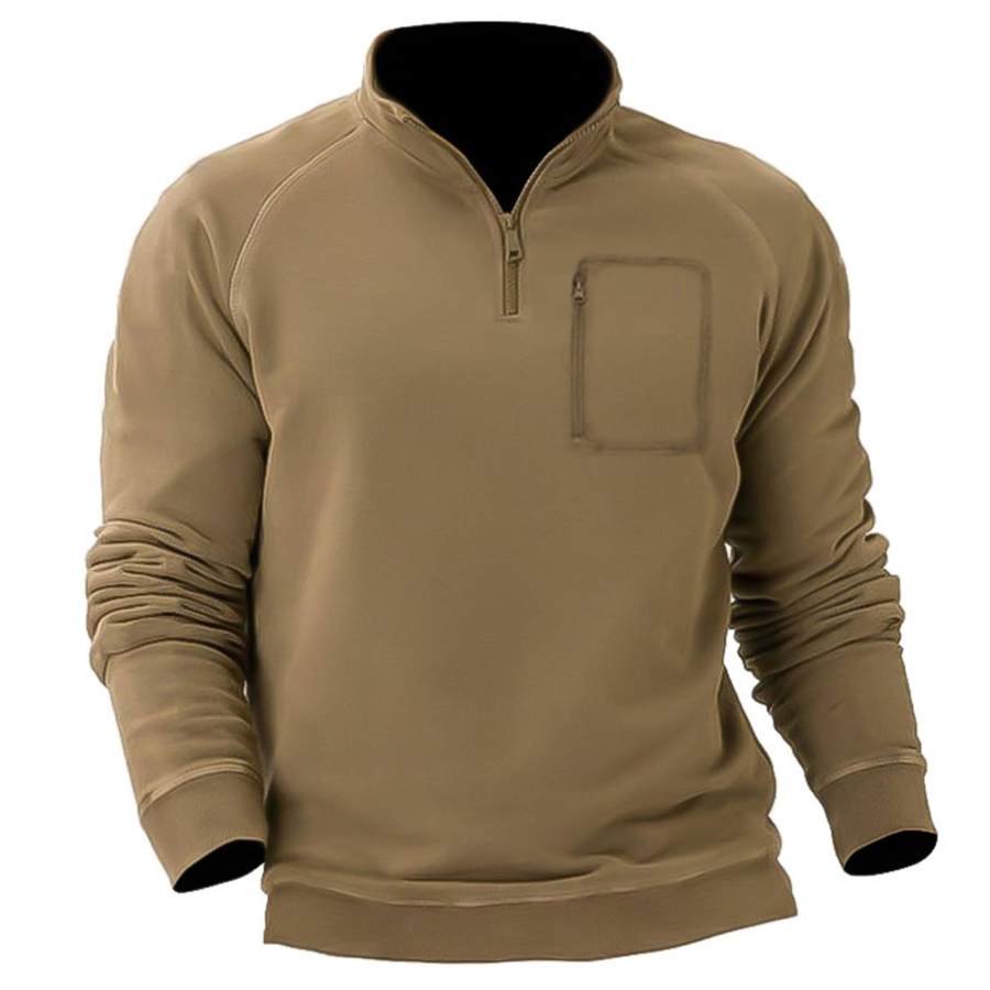 

Men's Outdoor Tactical Pocket Zipper Stand Collar Sweatshirt