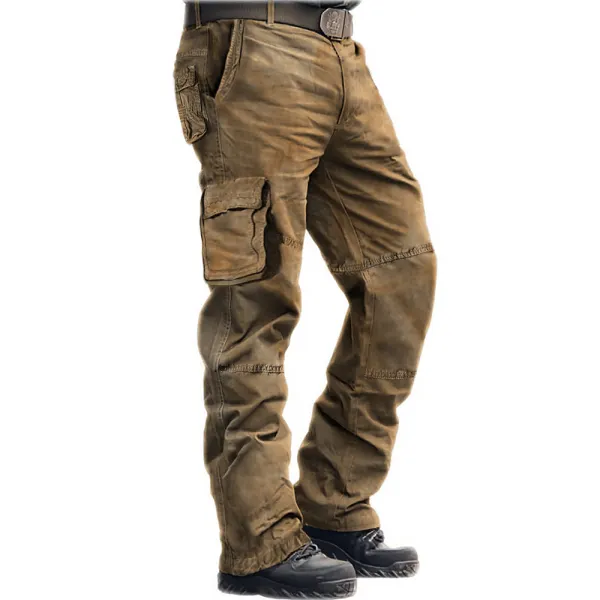 Men's Outdoor Multi-bag Cotton Sports Casual Cargo Pants - Sanhive.com 