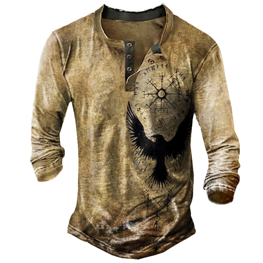 

Men's Outdoor Vintage Long Sleeve Henley Shirt