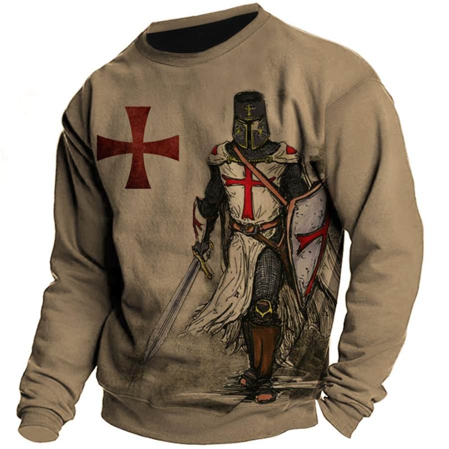 

Men's Vintage Knights Templar Cross Print Sweatshirt