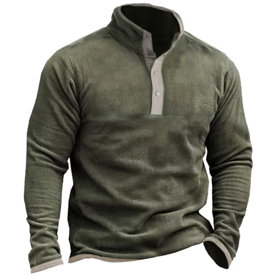 

Outdoor Fleece Henley Collar Tactical Men's Sweatshirt