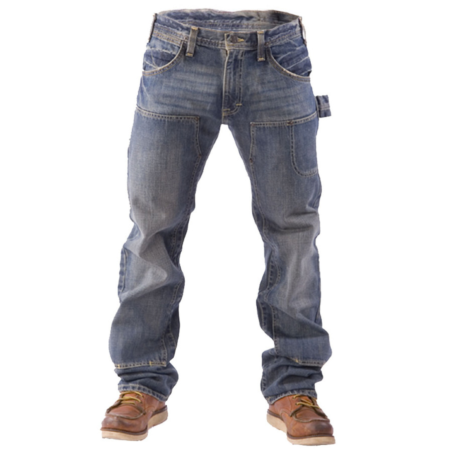 

Men's Casual Loose Abrasion Resistant Woodworking Workwear Jeans