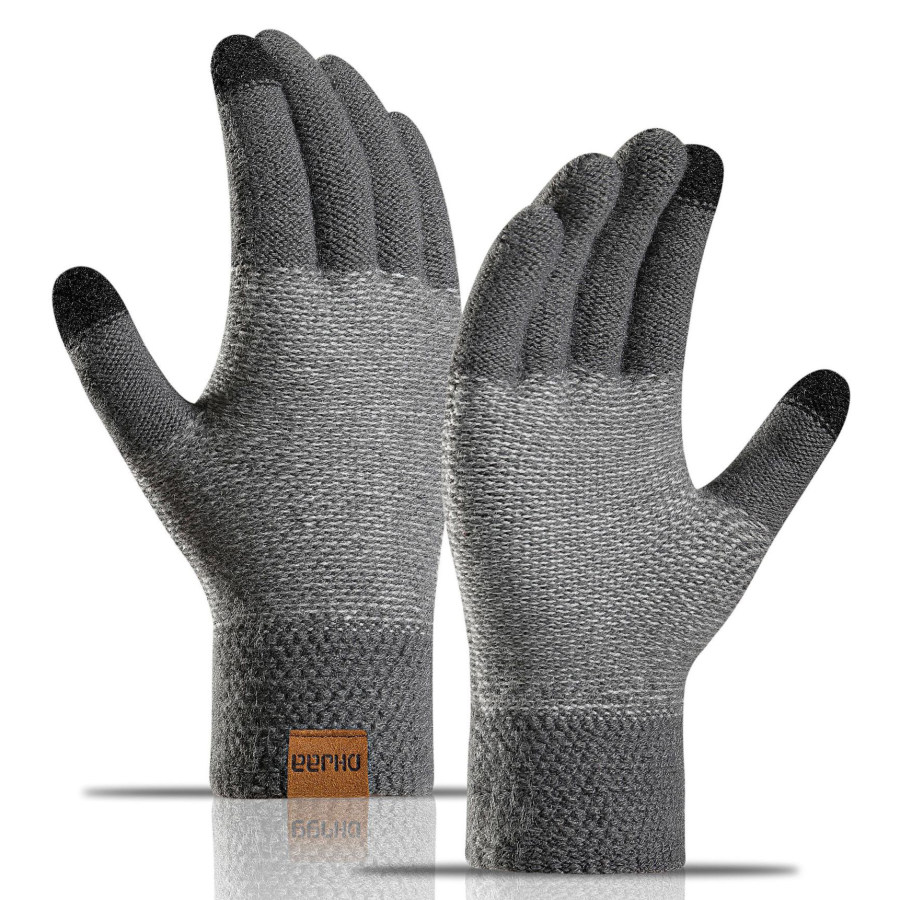 

Men's Outdoor Fleece Thickened Warm Touch Screen Knitted Gloves