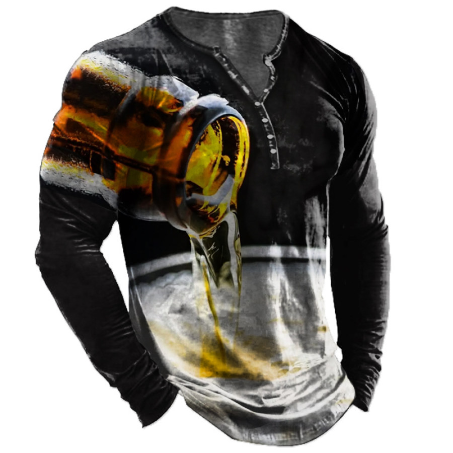

Men's Oktoberfest Henley Collar Long Sleeve T-Shirt