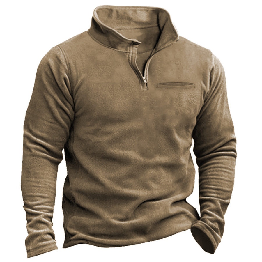 

Men's Retro Outdoor Training Tactical Half-Zip Sweatshirt