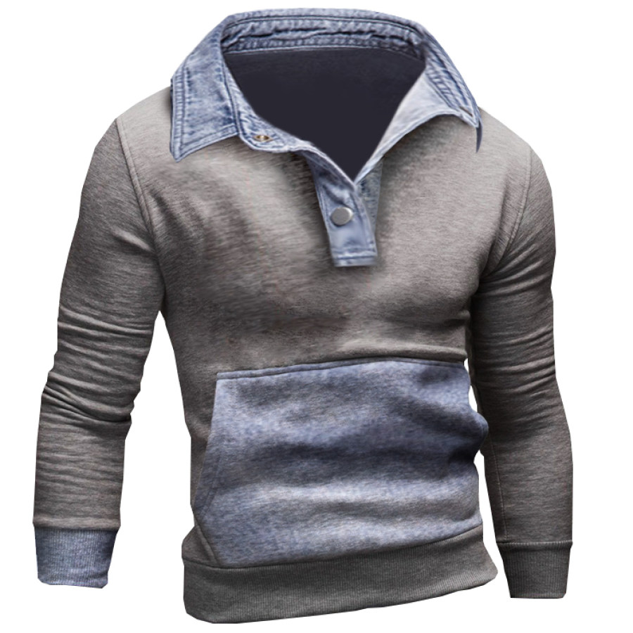 

Men's Sports Style Patchwork Long Sleeve Sweatshirt