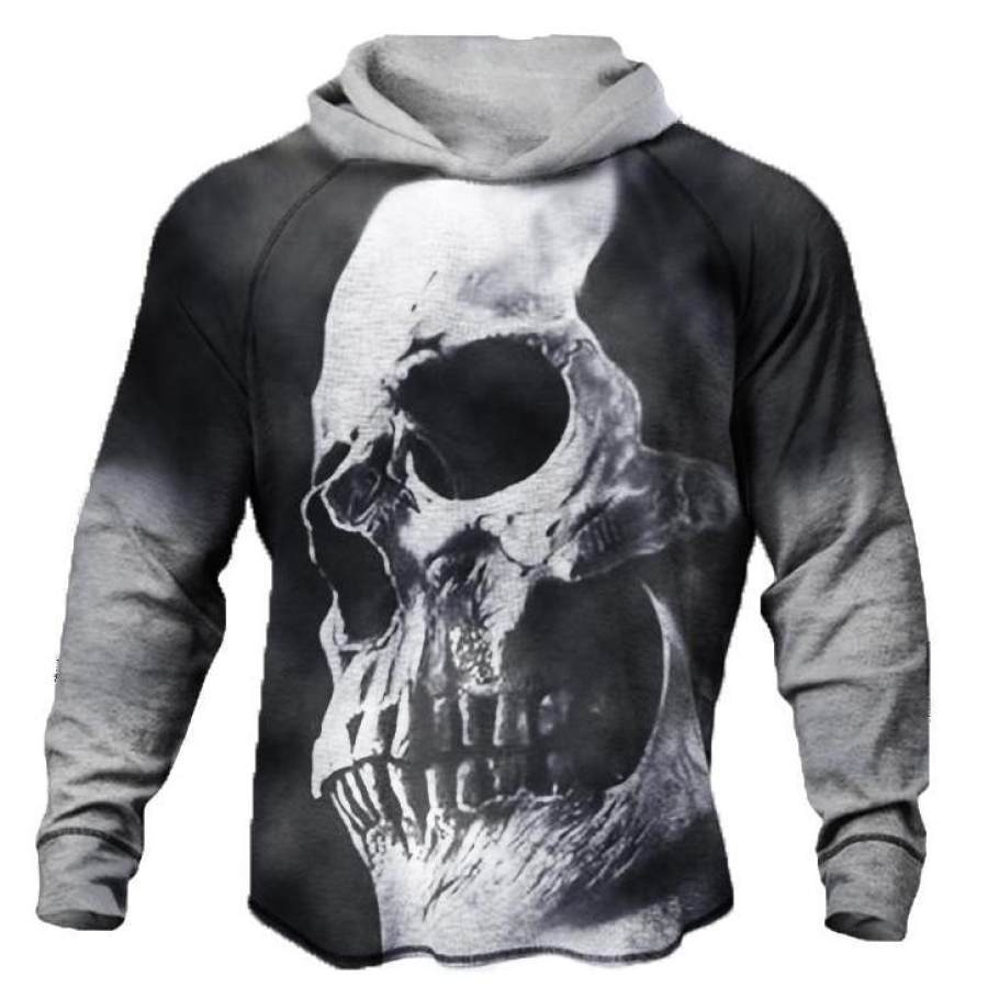 

Men's Casual Skull Hooded Long Sleeve Sweatshirt