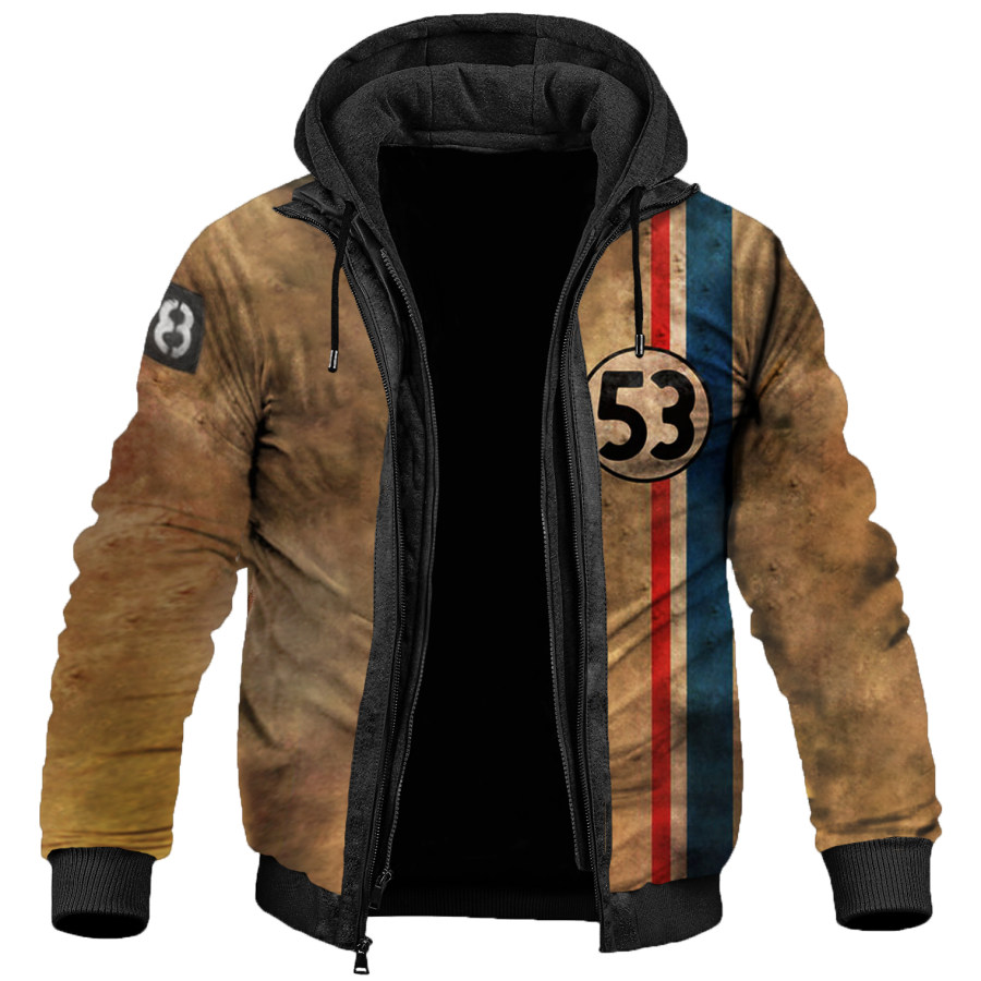 

Men's Outdoor Vintage Racing Stripes Hooded Tactical Jacket