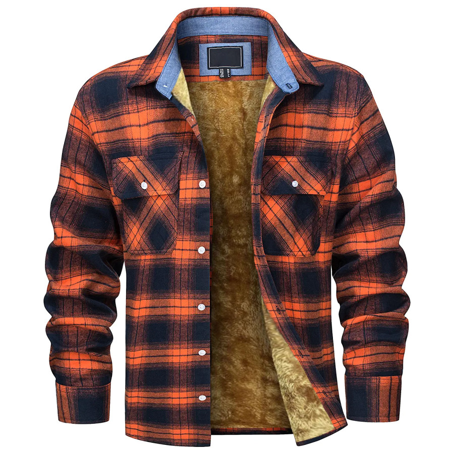 

Men's Outdoor Fleece Warm Plaid Shirt Jacket Wanderer Jacket