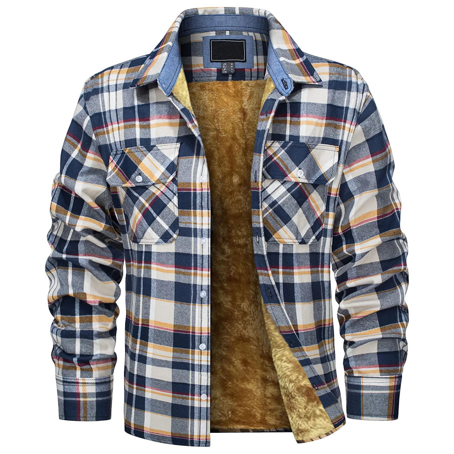 

Men's Outdoor Fleece Warm Plaid Shirt Jacket Wanderer Jacket