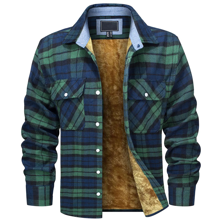 

Men's Outdoor Fleece Warm Plaid Shirt Jacket Wanderer Jacket