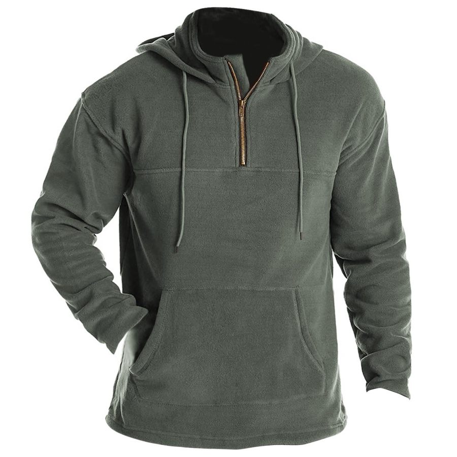 

Men's Outdoor Tactical Pocket Zip Fleece Hoodie