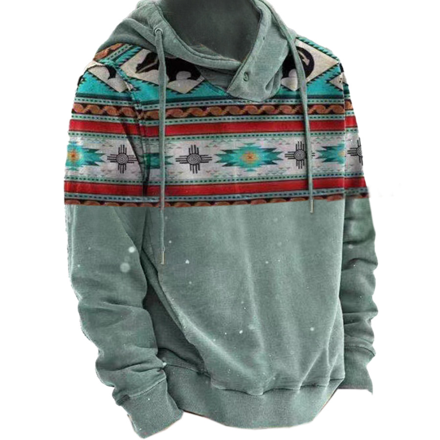 

Men's Vintage Western Ethnic Printed Sweatshirt