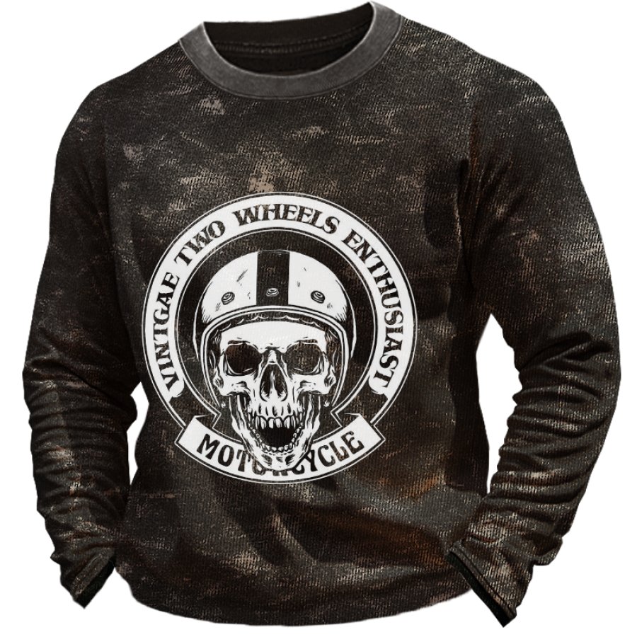 

Men's Distressed Skull Long Sleeve Sweatshirt