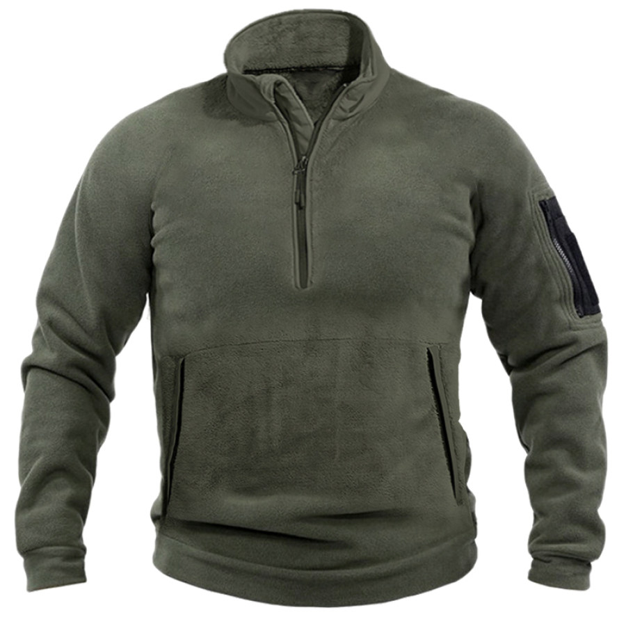 

Men's Zip Lapel Plush Sweatshirt