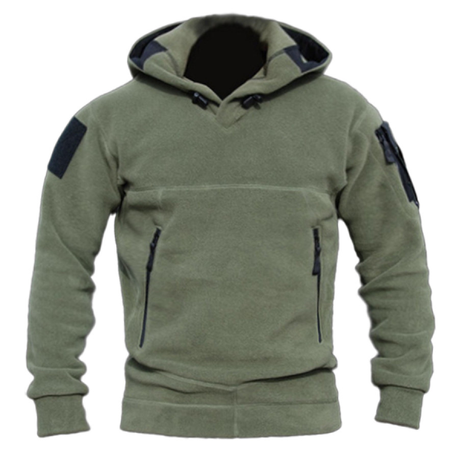 

Men's Zip Lapel Plush Hoodie