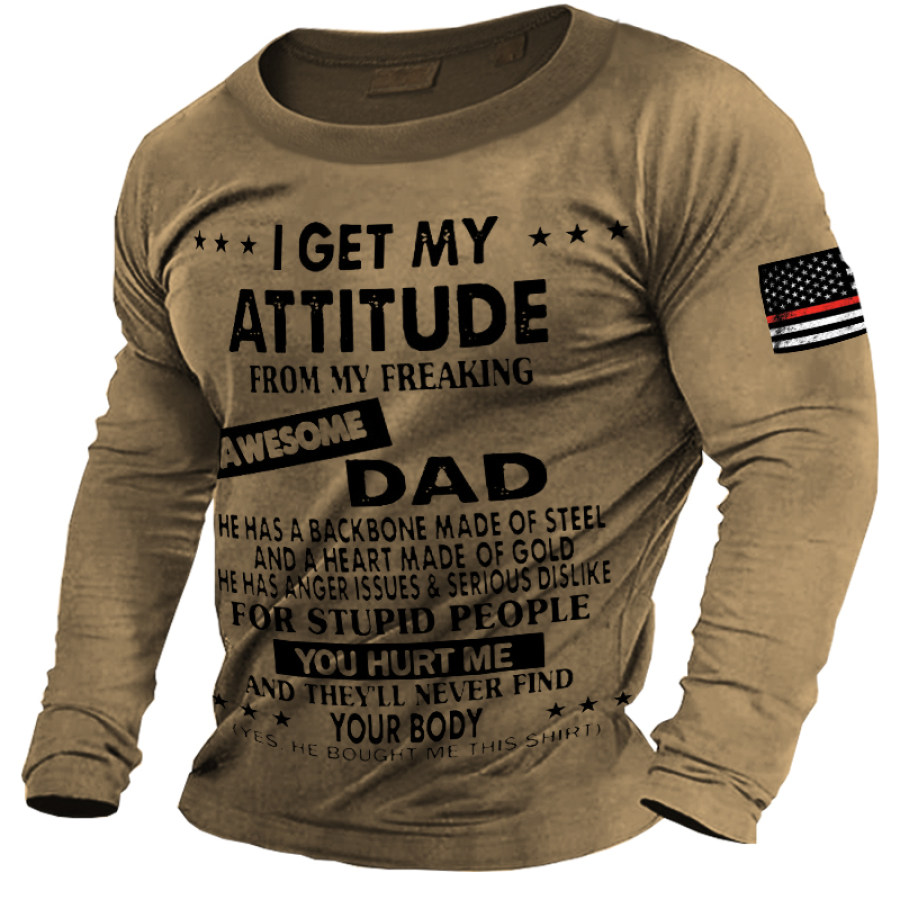

Men's Retro Funny Text Long Sleeve T-Shirt