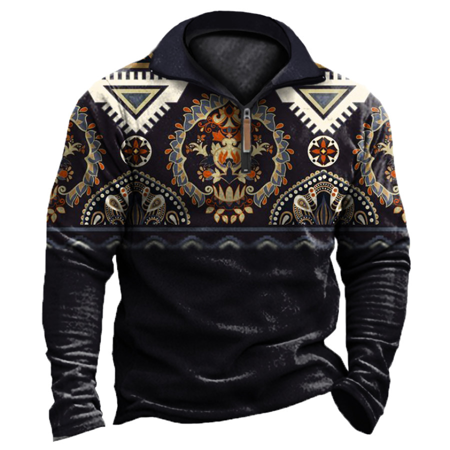 

Men's Vintage Arctic Image Aztec Fleece Sweatshirt