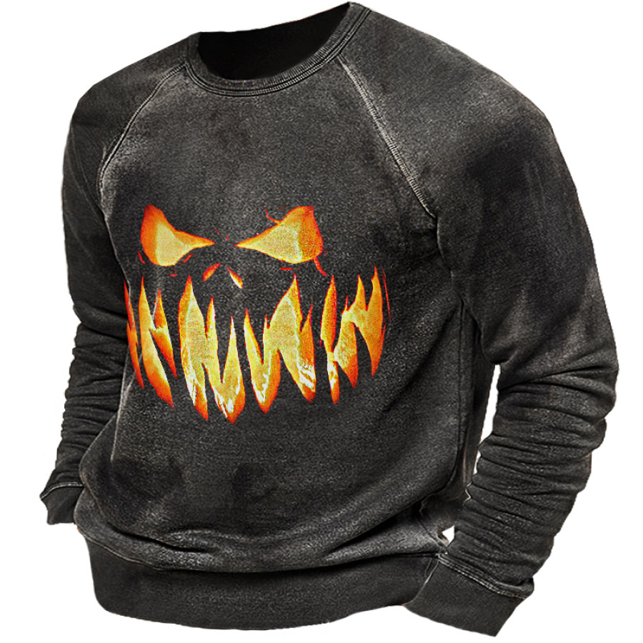 

Men's Distressed Halloween Long Sleeve Sweatshirt