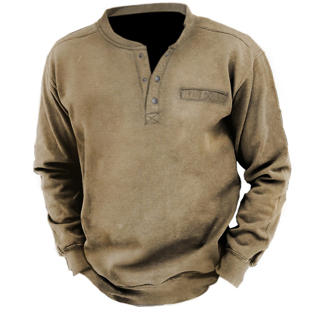 Men's Outdoor Tactical Henley Sweatshirt
