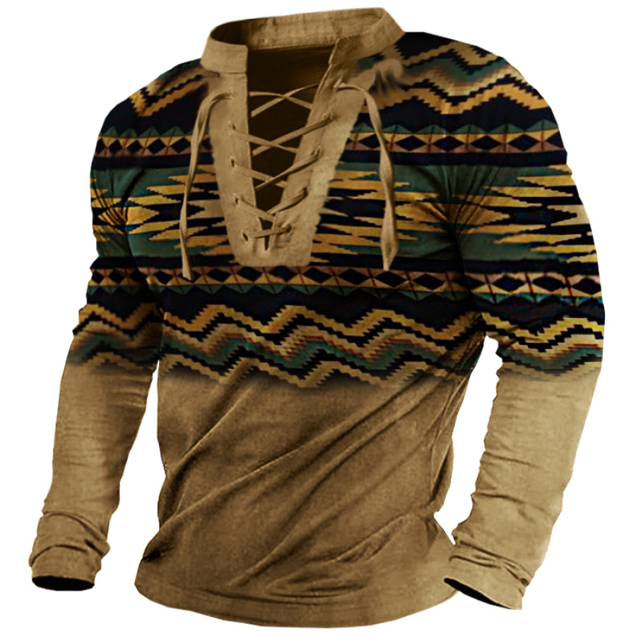 

Men's Ethnic Pattern Long Sleeve T-Shirt